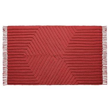 Imagem de Tapete de banheiro Boho de 6 cm x 8 cm, lavável à mão com borlas para entrada, hall de entrada, quarto ou cozinha - tijolos enferrujados