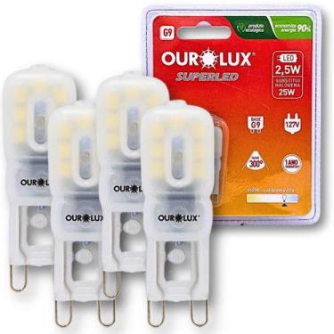 Imagem de KIT 4 Lâmpada Led Bipino 2,5w G9 6500k  Branco Frio Ourolux