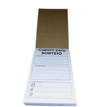 Imagem de 10 Blocos C/ 100 Fls Cupom de Sorteios  Ideal para promoções - Dz Grou