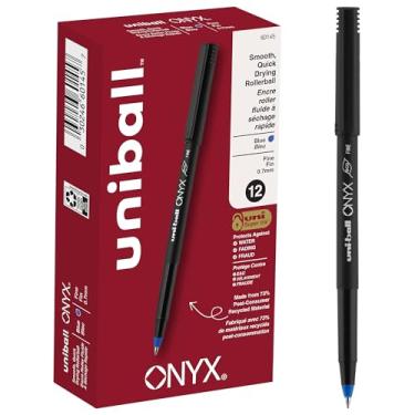 Imagem de uni-ball Caneta esferográfica ONYX, ponta fina (0,7 mm), azul, 12 unidades
