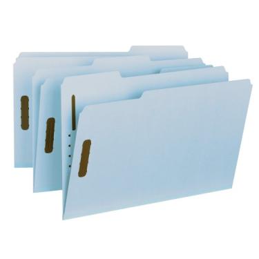 Imagem de Smead Pasta de arquivo 100% reciclada, 2 fixadores, aba de corte de 1/3, expansão de 2,5 cm, tamanho ofício, azul, 25 por caixa (2000)