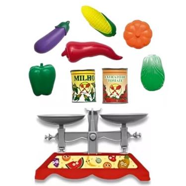 Imagem de Kit Hortifruti Feirinha Balança Com Comidinhas Brinquedo Infantil