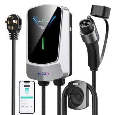 Imagem de QAOFUL Carregador Ev De Nível 2, Até 48 Amp, Wi-Fi Bluetooth App Habilitado Evse, Tela De 4,3 Polegadas, Cabo De 25 Pés, Plugue Nema 14-50, Estação De Carregamento De Veículos Elétricos Compatível C