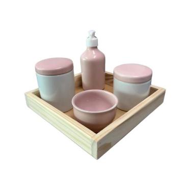 Imagem de Kit Higiene Bebê Porcelana c/Bandeja - Menino e Menina - Dóia Kids, PO