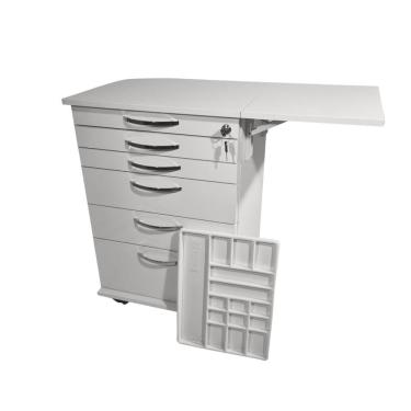 Imagem de (com Aba Dobrável) Carrinho Odontológico C/ Pegador + Tranca