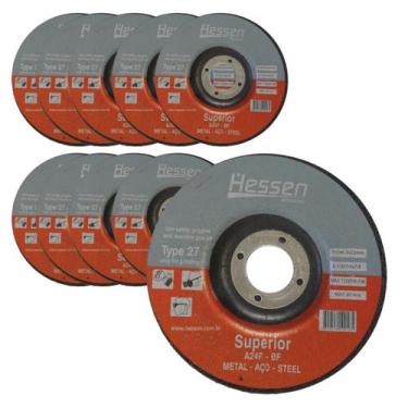 Imagem de Kit com 50 Disco de Desbaste Abrasivo 4.1/2 x 1/4 x 7/8  A24RBF Hessen