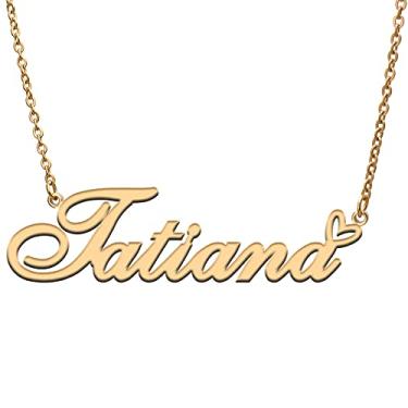 Imagem de RONKAH Colar de nome personalizado personalizado com coração colar de nome personalizado para mulheres colar de moda pessoal melhor presente para menina, mãe, filha, amizade, Natal, aniversário,