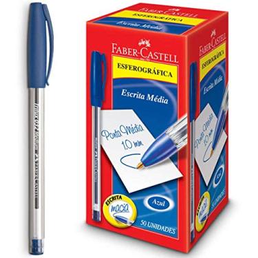 Imagem de Caneta Esferográfica Trilux Azul Ponta Média, Faber-Castell, 50 Unidades - 032/AZ.