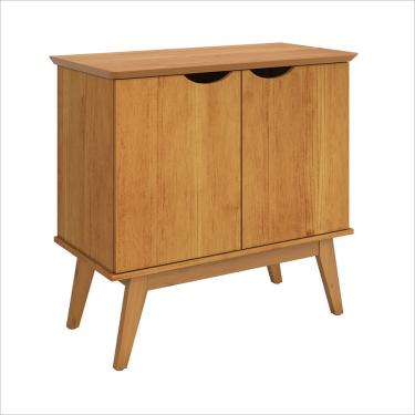 Imagem de Buffet Aparador Com 2 Portas Pés e Base Em Madeira Maciça Cinamomo Prism Patrimar Móveis