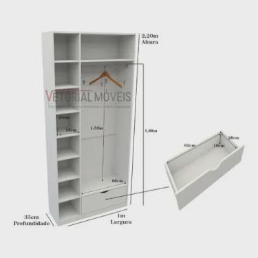Imagem de Armário Cabideiro Juliana M4 100% Mdf Closet Loja Arara