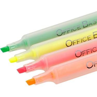 Imagem de Marcador de Texto Office Basics 4 Cores Tinta Fluorescente