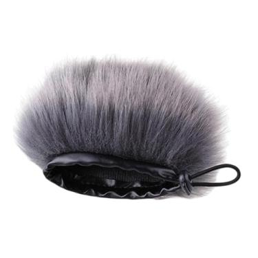 Imagem de Almencla Microfone para o pára-muff de pêlo artificial portátil de 5,5 cm de manga de vento universal tampa do pára- peludo para o H1N