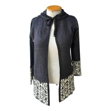 Imagem de Poncho Capa Feminino Tricot Mousse Premium Touca Plus Size-Feminino
