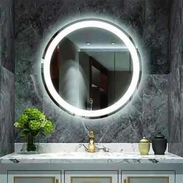 Imagem de ESPELHO ORGANICO DE LUXO 60X60cm E08 LED JATEADO LUZ BRANCO FRIO 110V 