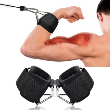Imagem de Anemeeoke Pacote Com 2 Algemas De Pulso Anemmeoke Para Aparelho Cabo, Acolchoamento Neoprene Ajustável, Tamanho Único, Pulseiras Fitness Homens E Mulheres, Pretas