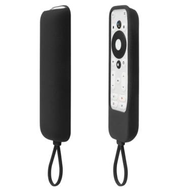 Imagem de CHUNGHOP Capa protetora para controle remoto Onn Android TV 4K UHD Stick TV Box 100024646 100026240, antiderrapante e à prova de choque - Preto atualizado