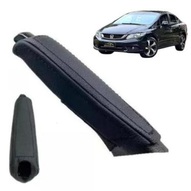 Imagem de Capa Em Couro Para Manopla Freio de Mão Fit City 2009 A 2019 - Tunning