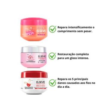 Imagem de Kit 3 Máscaras de Tratamento Elseve Longo dos Sonhos + Glycolic Gloss 