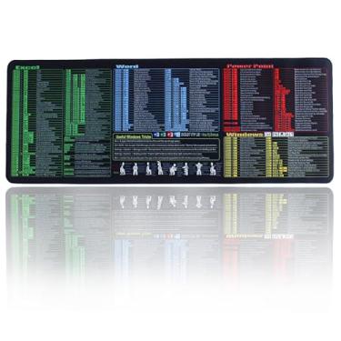 Imagem de Mouse pad impermeável, incluindo tipos de habilidades comuns para Excel Word PowerPoint, teclado de escritório grande GG, tapete grosso para mesa de jogos, tapete antiderrapante para mesa de