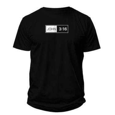 Imagem de Camiseta Cristã Masculina - John 3:16  Preta - Penkal Personalizados, 