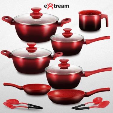 Imagem de Jogo de Panelas Revestimento Ceramica Indução 11 peças Extream Alphavi