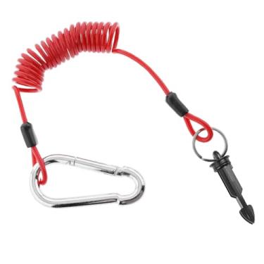 Imagem de Osilly Cabo de separação de reboque de 1,5 m, correia de fio enrolado de freio de reboque de mola de aço inoxidável com pino, acessórios de fio de segurança de freio automotivo, universal para trailer