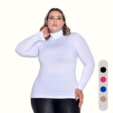 Imagem de Cacharrel Feminina Plus Size Blusa Gola Alta Casual Social - Blusa De 