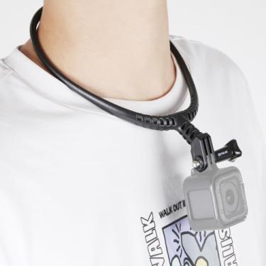 Imagem de PULUZ Suporte de pescoço ajustável para câmeras de ação GoPro, suporte de câmera POV selfie, colar de vlog de vídeo sem mãos, alça de cordão compatível com câmeras de ação GoPro/Insta360/DJ/SJcam