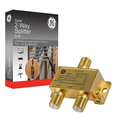 Imagem de Divisor de cabo coaxial bidirecional GE Digital, 2,5 GHz 5-2500 MHz, compatível com RG6, funciona com TV HD, satélite, Internet de alta velocidade, amplificador, antena, conectores banhados a ouro,