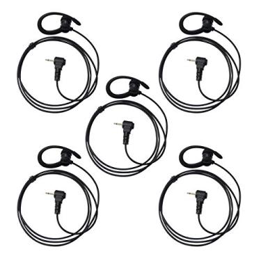 Imagem de Earphmice Fone de ouvido de 2,5 mm, 1 pino, apenas para audição, compatível com transceptor Walkie Talkies, microfone e alto-falante de rádio, pacote com 5