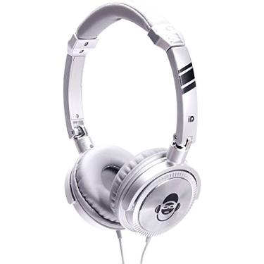 Imagem de Fones de ouvido circum-auriculares com fio de tamanho completo – Fones de ouvido leves e compactos para iPhone/iPad/iPod/Tablet/Android, microfone integrado, com suportes de alumínio durável, prata - JOCKEY200