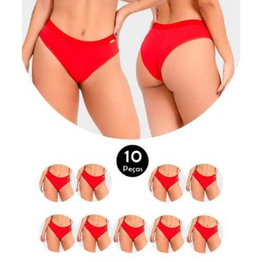 Imagem de Kit 10 Calcinha Cotton Confort Algodão Tanga Básica Feminina Conforto 