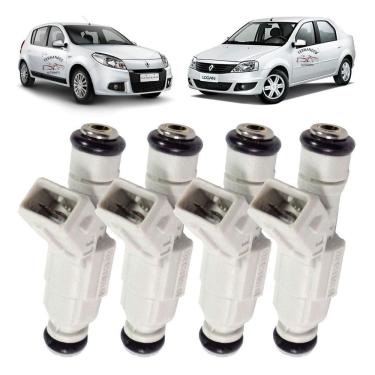 Imagem de 4 Bicos Injetores Renault Logan Sandero 1.6 8V 8200650139