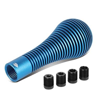 Imagem de NRG Innovations SK-701BL Botão de mudança de cabeça de bolha de dissipador de calor universal de alumínio com adaptadores de rosca, 45 mm de diâmetro externo x 115 m de altura, azul
