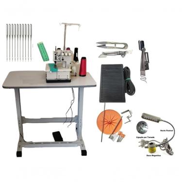 Imagem de Maquina Costura Galoneira 3 Agulhas 220v + Kit 16 Acessórios