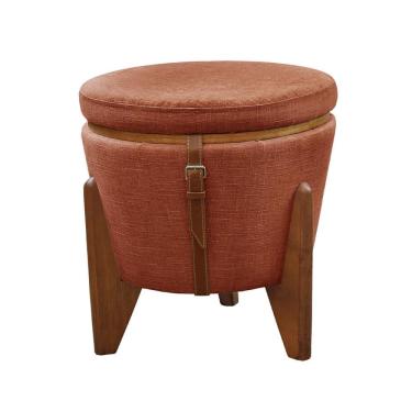 Imagem de Puff Banqueta Fênix Baú Mesa Castellar Móbile Linho Terracota