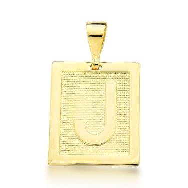 Imagem de Pingente Chapa Letra Inicial Unissex Banhado Ouro 18k - Letra B