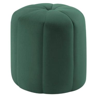 Imagem de Puff Petala Daf Móveis 42 Cm (altura) Em Madeira Eucalipto Revestida Espuma D28 Veludo Verde
