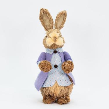 Imagem de Coelho De Páscoa Enfeite Decoração Em Palha Coelhinho 33cm