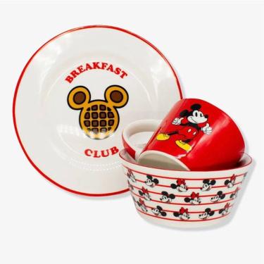 Imagem de Kit 3 Peças Bowl, Caneca E Prato Mickey E Minnie - Disney