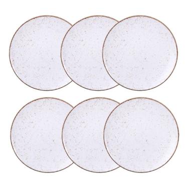 Imagem de Jogo De Pratos Rasos Grande Rústico 6 Peças 28cm Porcelana Decorada Tramontina