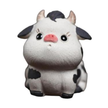 Imagem de Bothyi Vaca Mini estátua em miniatura Tea estatueta Pet Small Sculpture Combuttop Ornament for Desk Room Bookshelf House Hames, Nariz Rosa