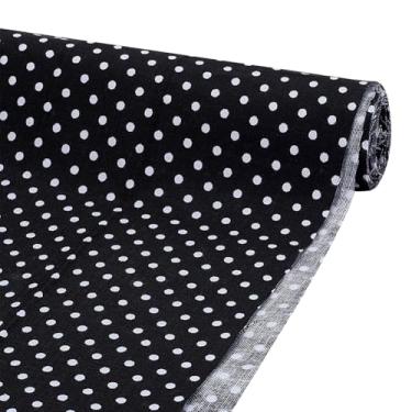 Imagem de FINGERINSPIRE Pacotes de tecido acolchoado preto mini bolinhas gordas, 102 x 150 cm, tecido de retalhos de algodão para artesanato artesanal, suprimentos de roupas, acessórios