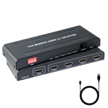 Imagem de Bytecc Divisor Hdmi 8K 1 Entrada 4 Saídas, Com Edid, Estéreo 3D, Cores Profundas De 12 Bits, 48 Gbps, Plug & Play, Para Windows, Mac, Linux, Projetores, Laptops, Desktops (Sp104Ske)