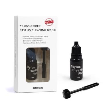 Imagem de MayRecords Kit de escova de limpeza Stylus, escova de limpeza de agulha quadrada antiestática 2 em 1 e fluido de limpeza de agulha de 10 ml para cartucho de agulha de toca-discos LP
