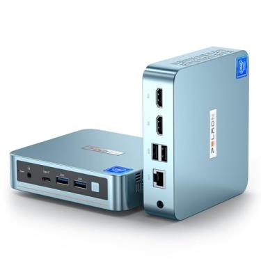Imagem de PELADN Mini PC, Intel N100 (até 3,4 GHz), 8 GB DDR4/256 GB SSD, Tipo-C/Dual HD, Mini Computador de Mesa, 4K/60Hz Tela Tripla USB 3.0/BT4.2/WiFi Mini Computadores para Negócios Domésticos