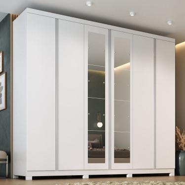 Imagem de Guarda-roupa Casal com Espelho Monte Carlo Branco