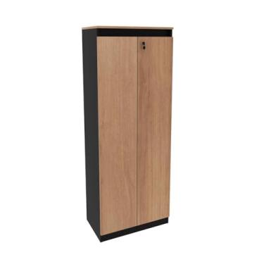 Imagem de Armário Alto com 2 Portas para Escritório ME4151 Amêndoa/Preto Tecnomobili