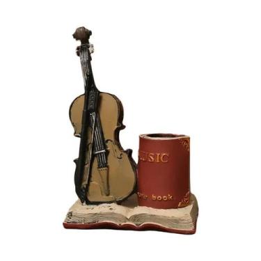 Imagem de Suporte De Caneta De Resina Para Saxofone Retrô, Violino, Sala De Esta