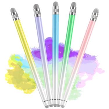 Imagem de Caneta Stylus TCD 5 peças para tela sensível ao toque, caneta stylus capacitiva universal de alta precisão para iPad, tablet, iPhone, Android e todos os dispositivos com tela sensível ao toque (roxo